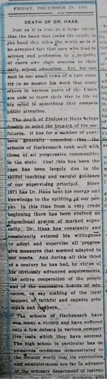 The Evening Record 2 Death of Nelson Haas 2 December 29, 1905